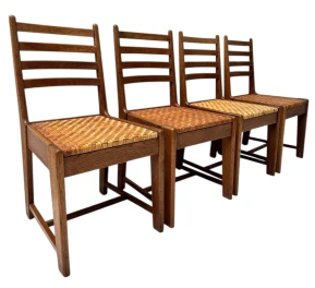 Four Modernist Art Deco Dining Room Chairs by Bas van Pelt for My Home, 1930s